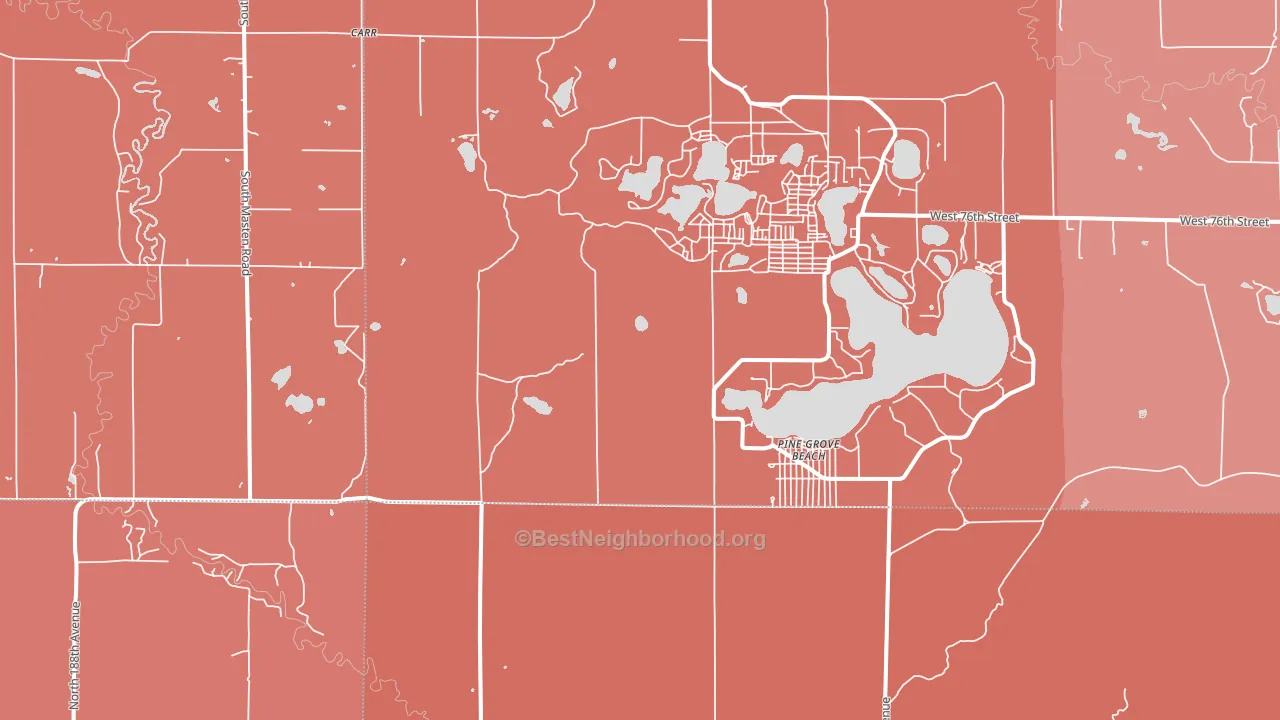 Pine Grove Beach, MI block-group political-lean map