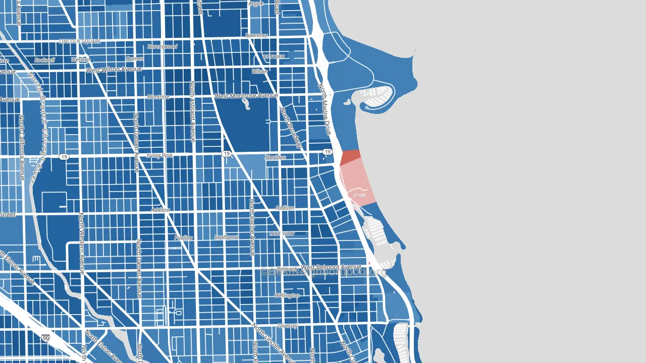 Pine Grove, Chicago, IL block-group political-lean map