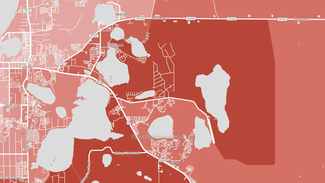 Pine Grove, FL block-group political-lean map