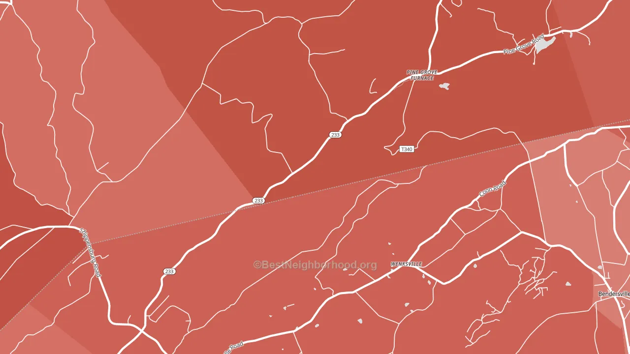 Pine Grove Furnace, PA block-group political-lean map