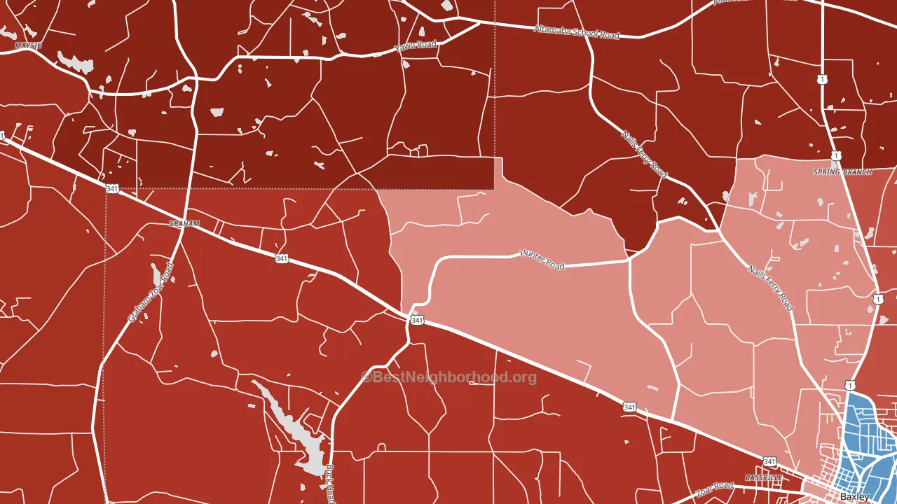 Pine Grove, GA block-group political-lean map
