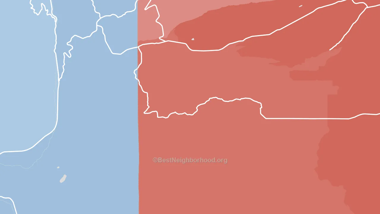 Pine Grove, OR block-group political-lean map