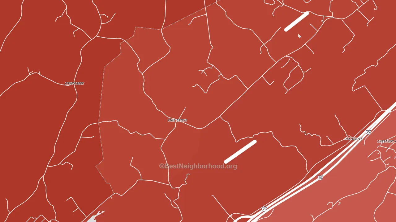 Pine Grove, TN block-group political-lean map