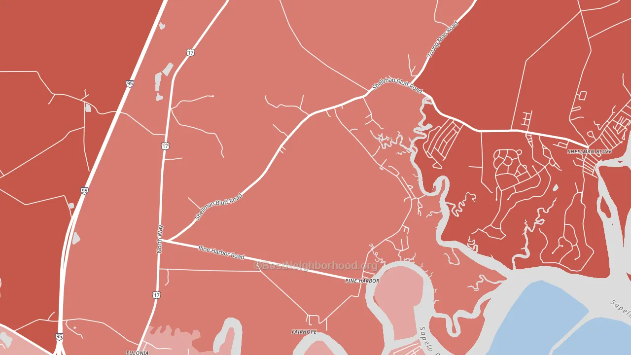 Pine Harbor, GA block-group political-lean map