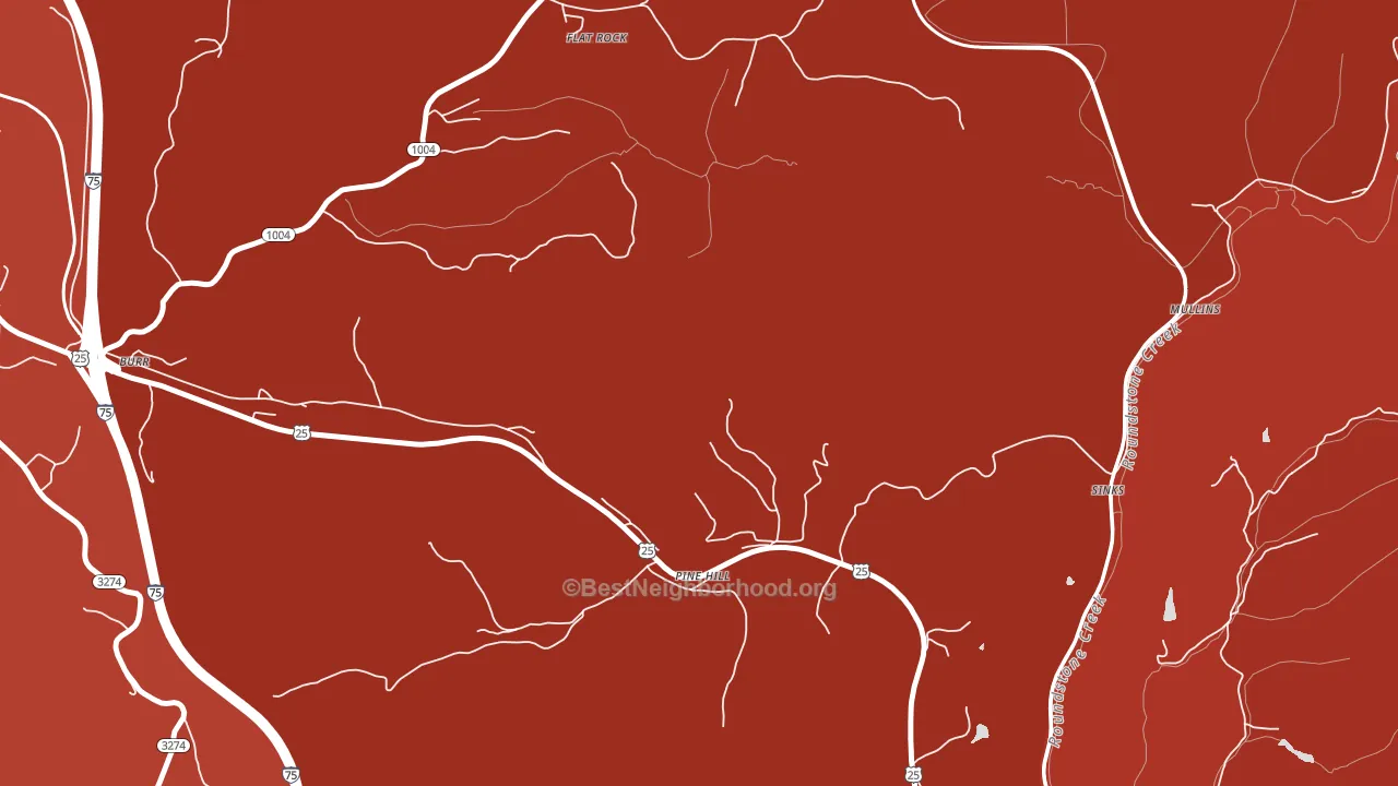 Pine Hill, KY block-group political-lean map