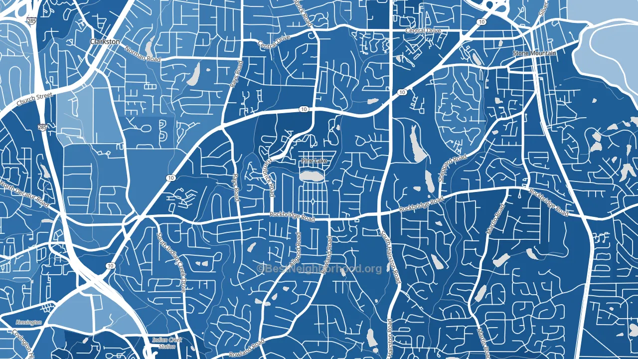 Pine Lake, GA block-group political-lean map