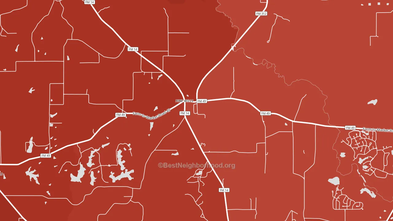 Pine Mills, TX block-group political-lean map