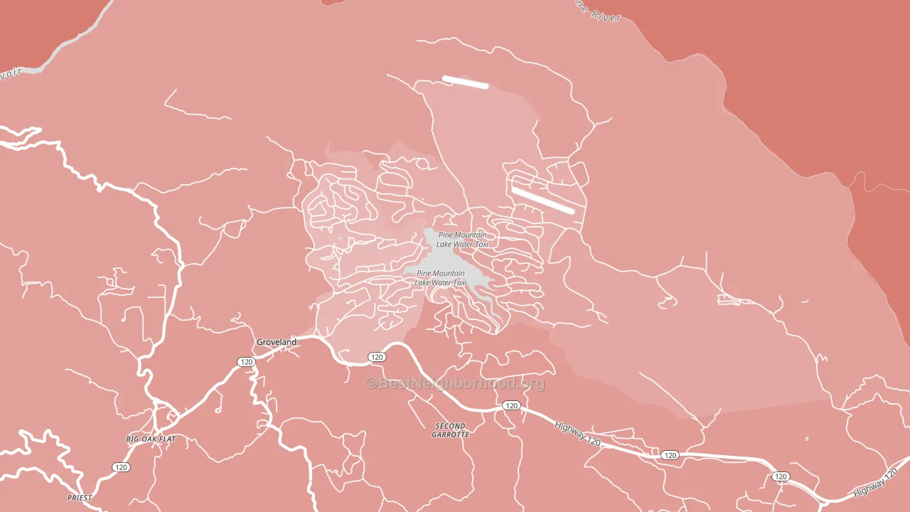 Pine Mountain Lake, CA block-group political-lean map