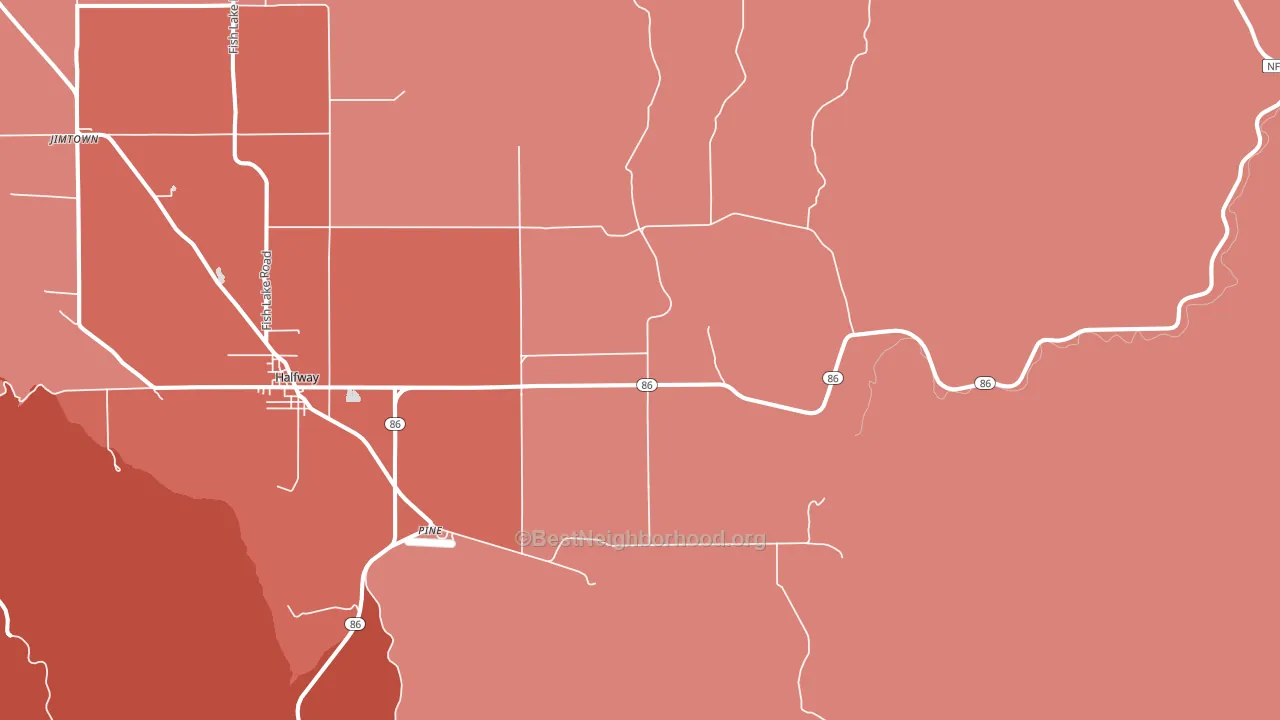 Pine, OR block-group political-lean map