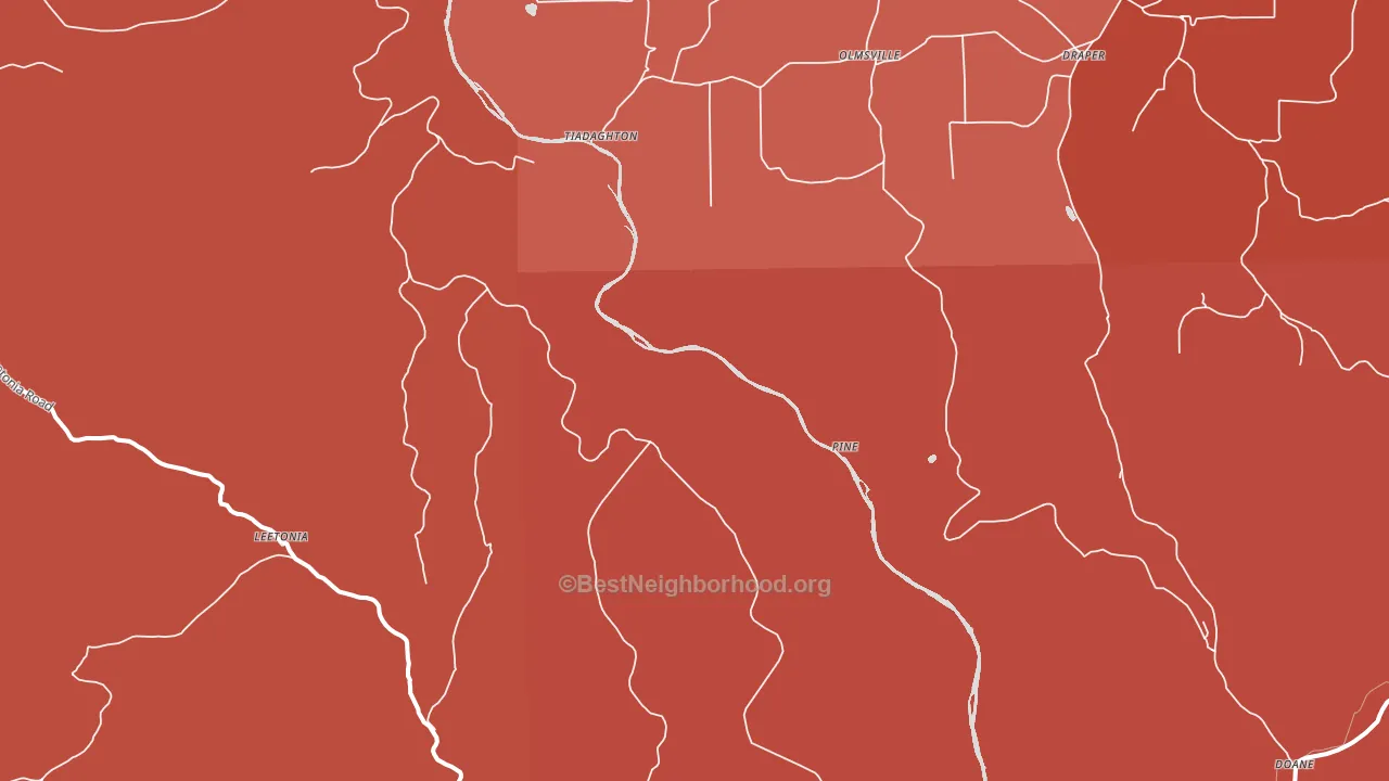 Pine, PA block-group political-lean map