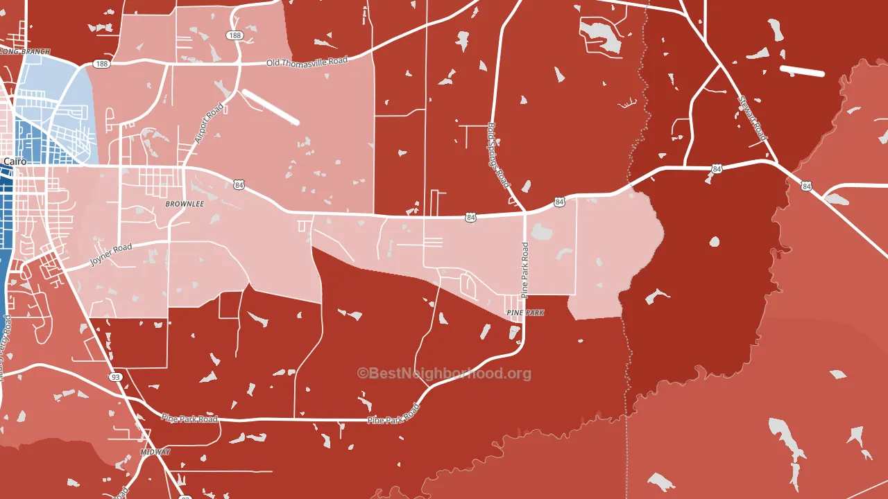 Pine Park, GA block-group political-lean map