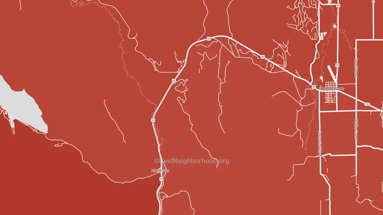 Pine Ridge, ID block-group political-lean map