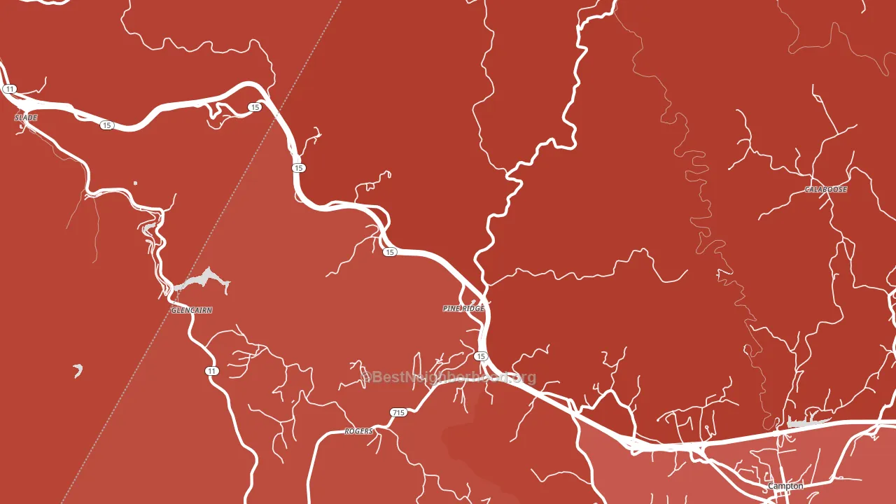 Pine Ridge, KY block-group political-lean map