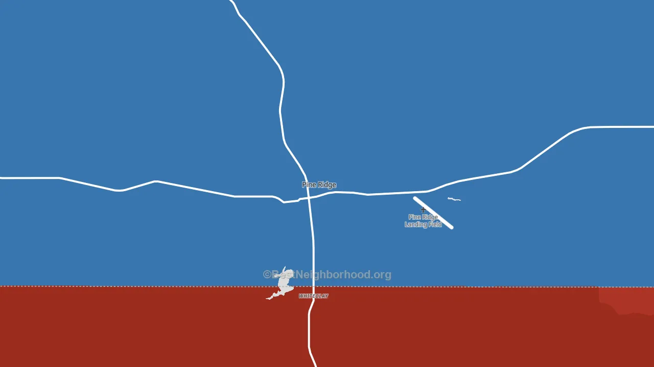 Pine Ridge, SD block-group political-lean map