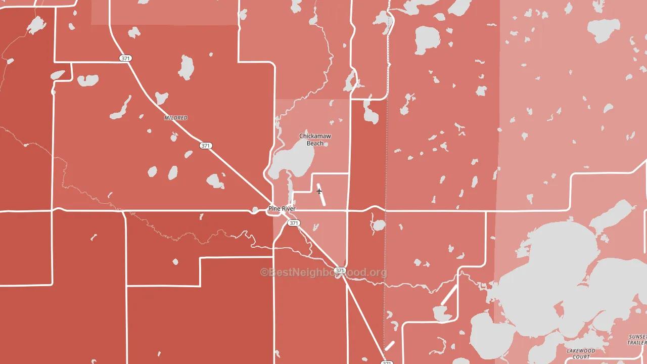Pine River, MN block-group political-lean map