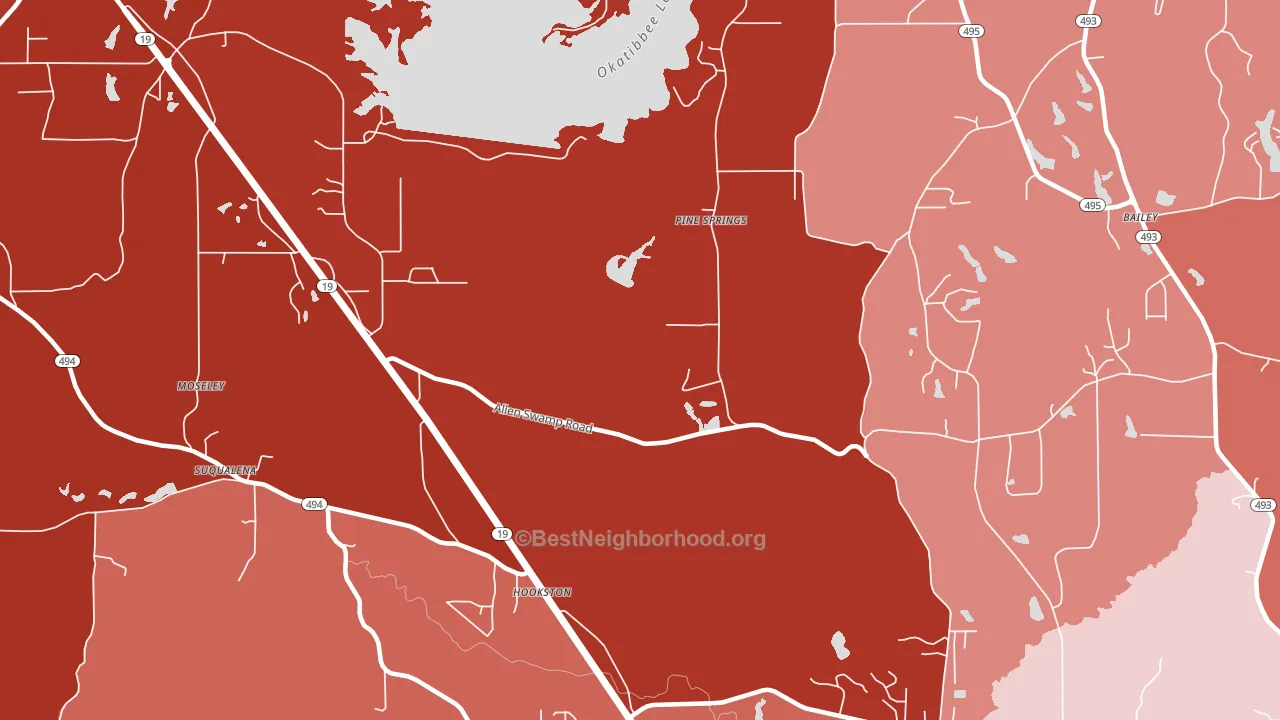 Pine Springs, MS block-group political-lean map