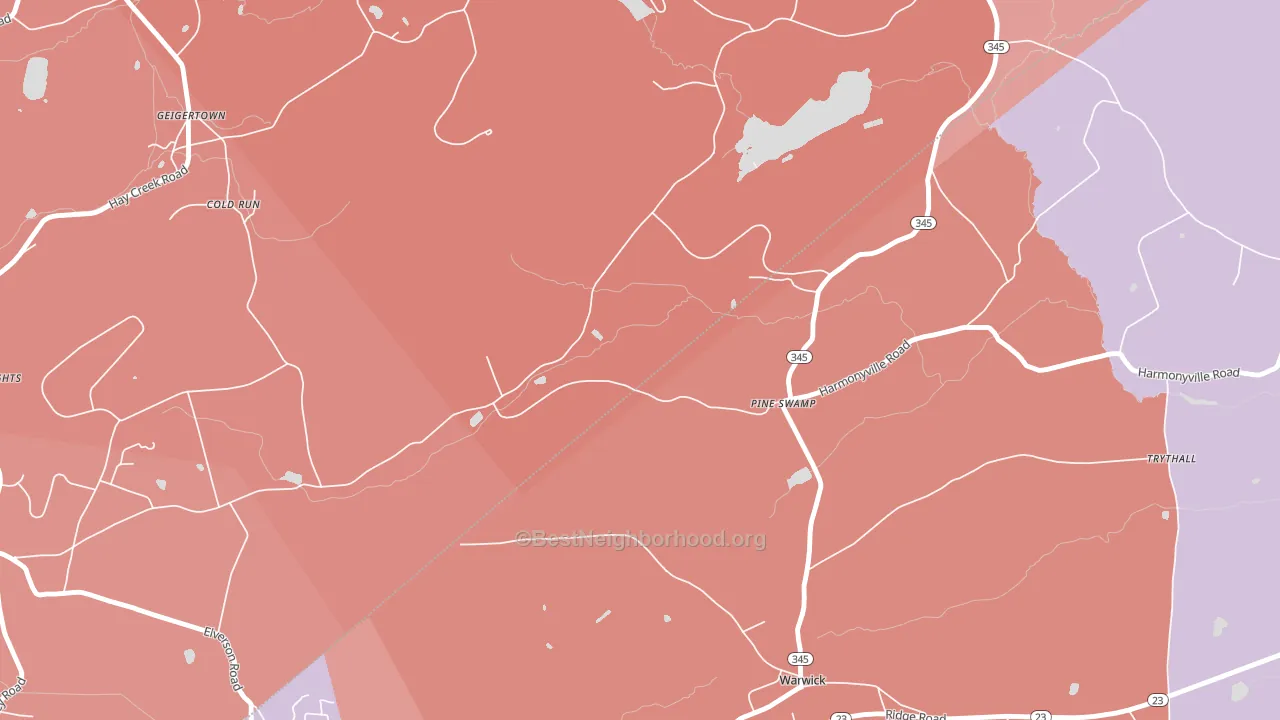 Pine Swamp, PA block-group political-lean map