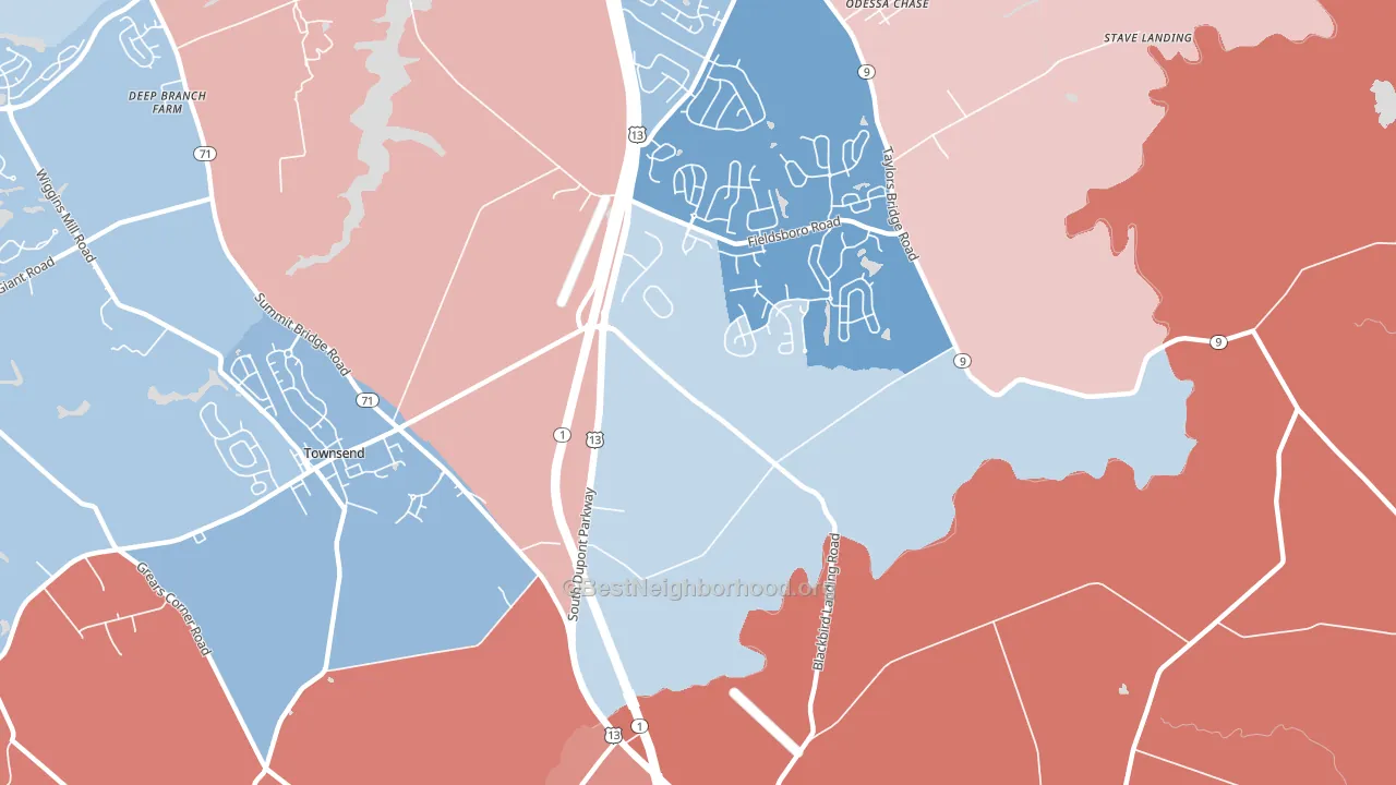 Pine Tree Corners, DE block-group political-lean map