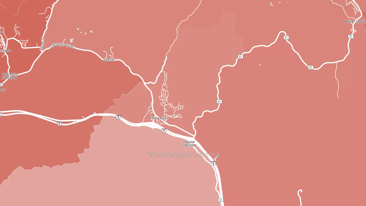 Pine Valley, CA block-group political-lean map