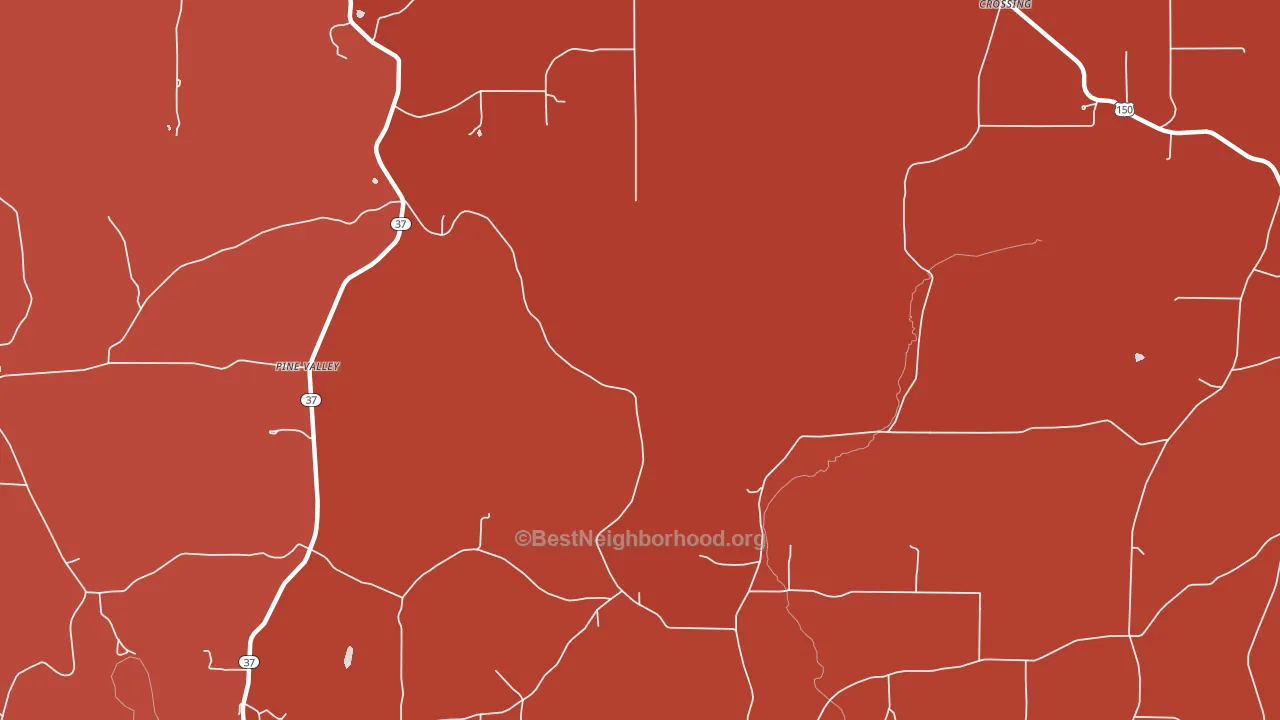 Pine Valley, IN block-group political-lean map