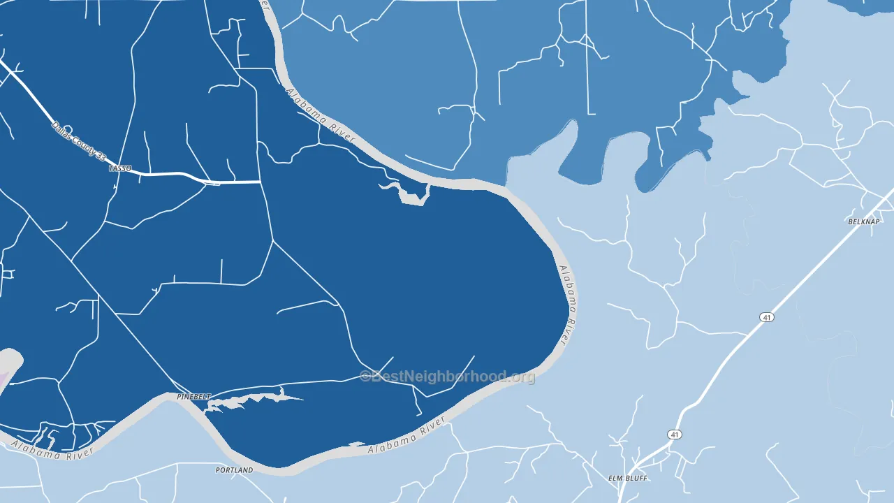 Pinebelt, AL block-group political-lean map