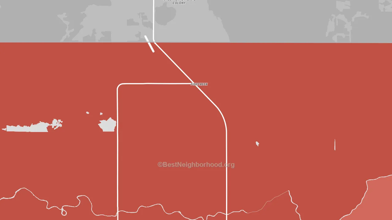 Pinecreek, MN block-group political-lean map