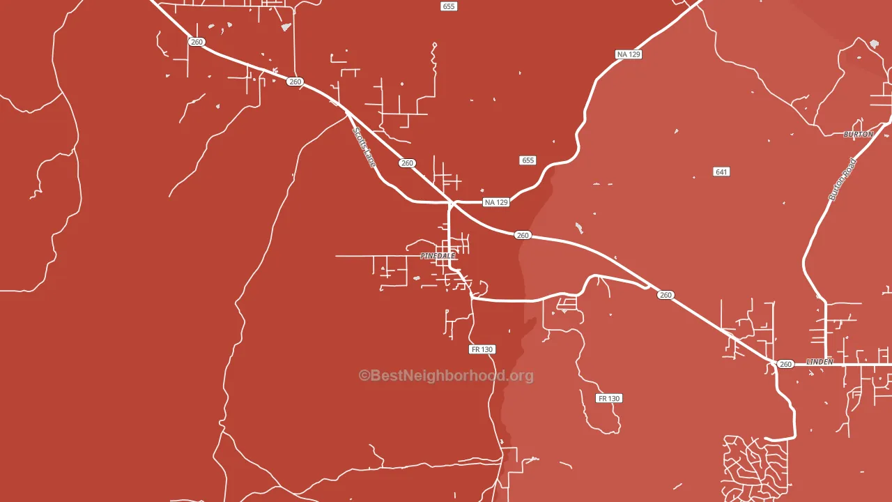 Pinedale, AZ block-group political-lean map