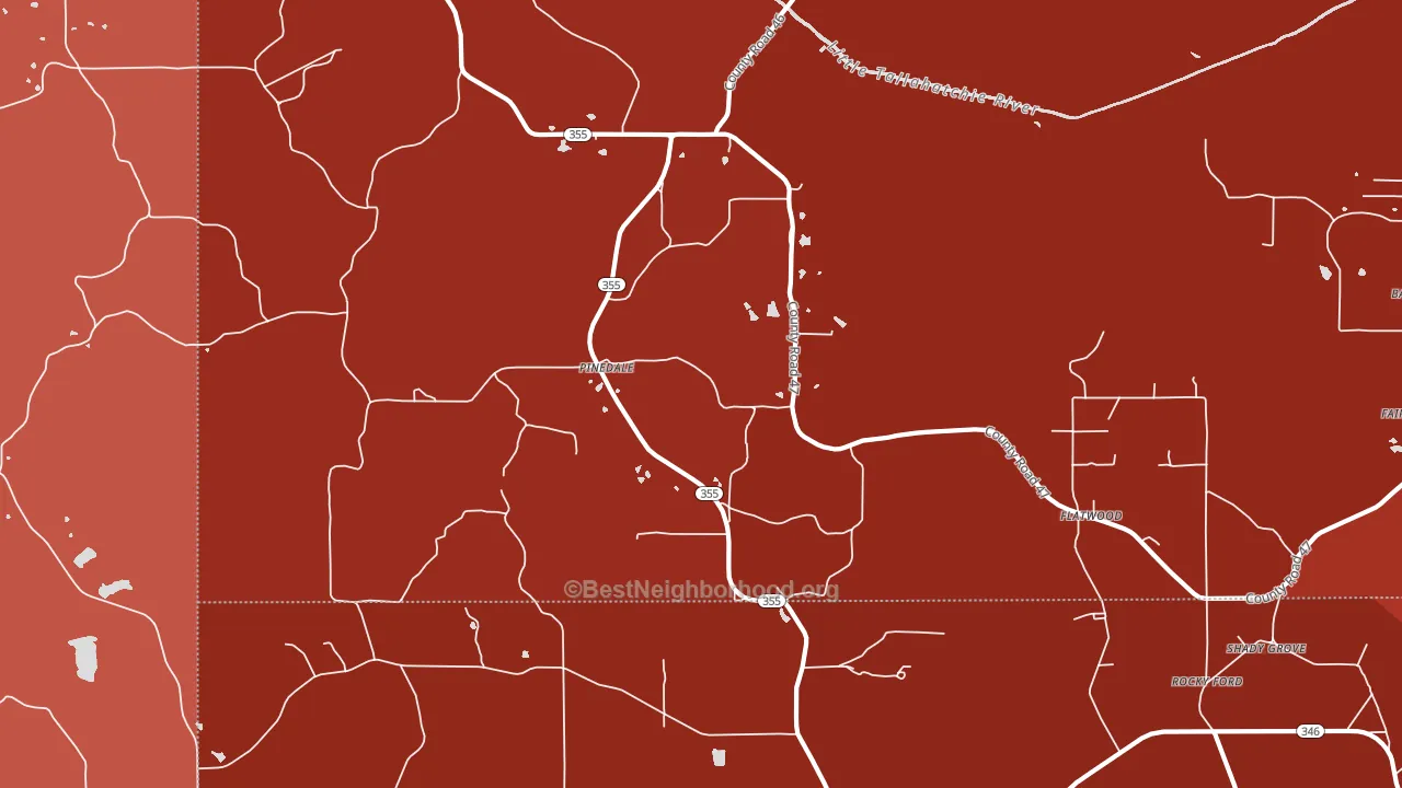 Pinedale, MS block-group political-lean map
