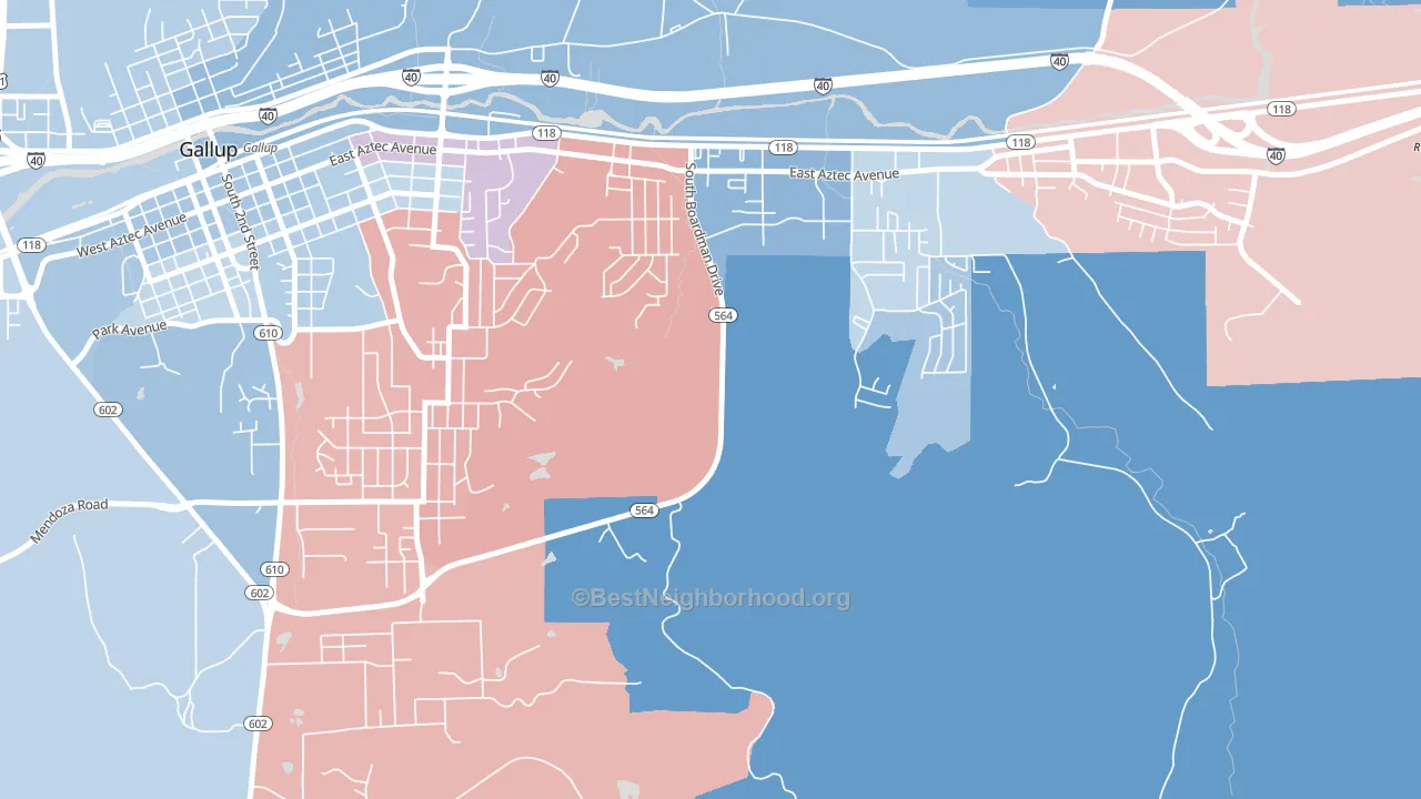 Pinedale, NM block-group political-lean map