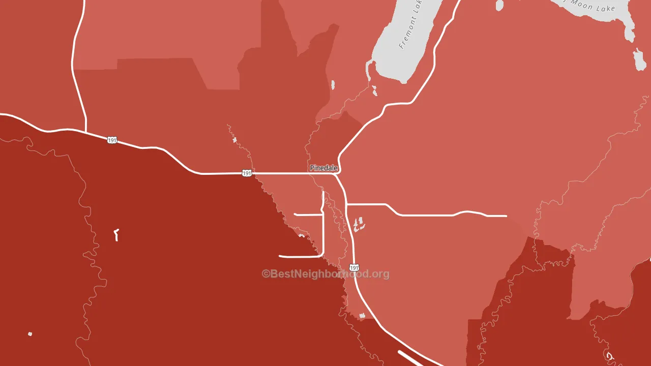 Pinedale, WY block-group political-lean map