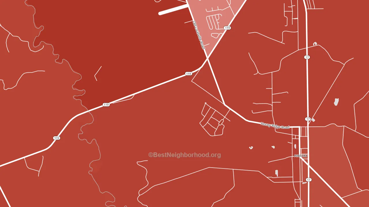 Pineora, GA block-group political-lean map
