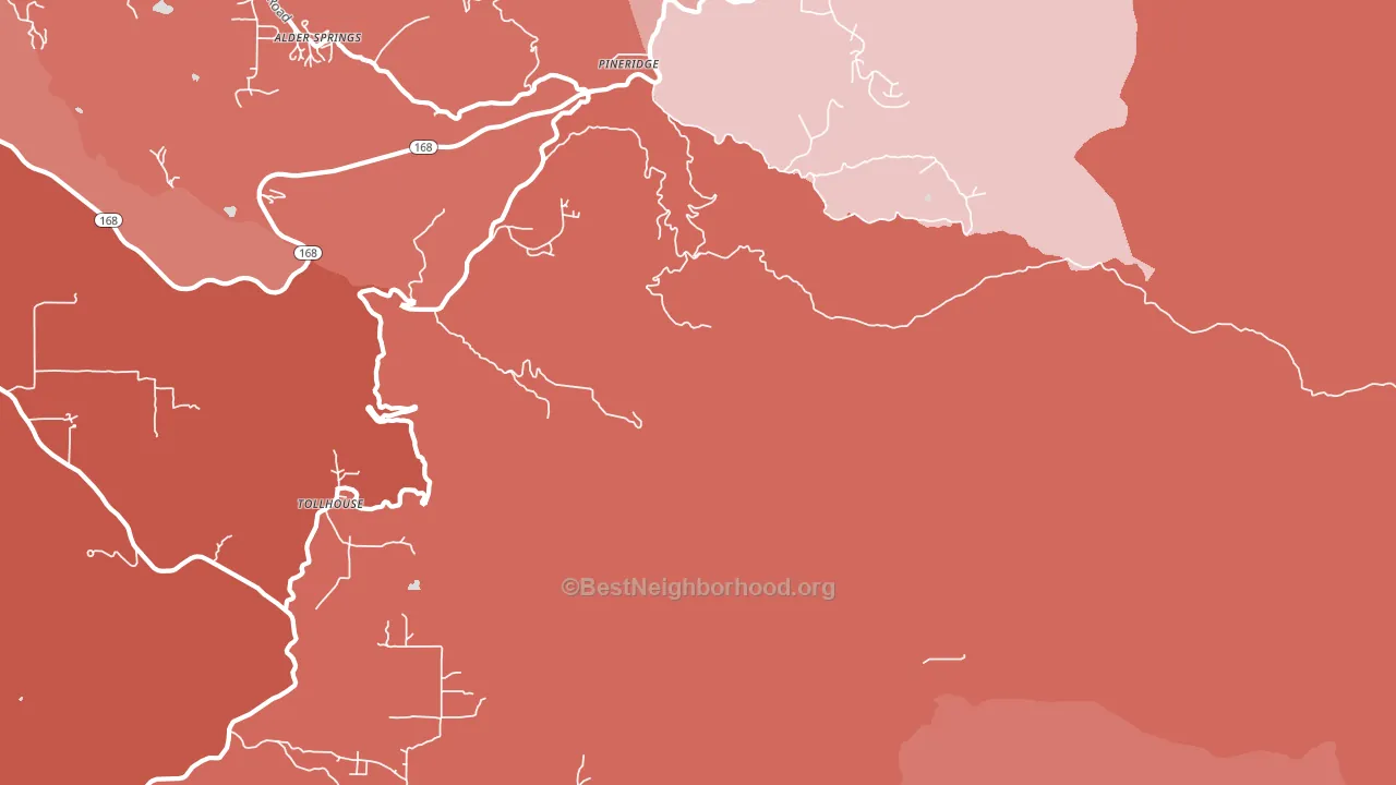 Pineridge, CA block-group political-lean map