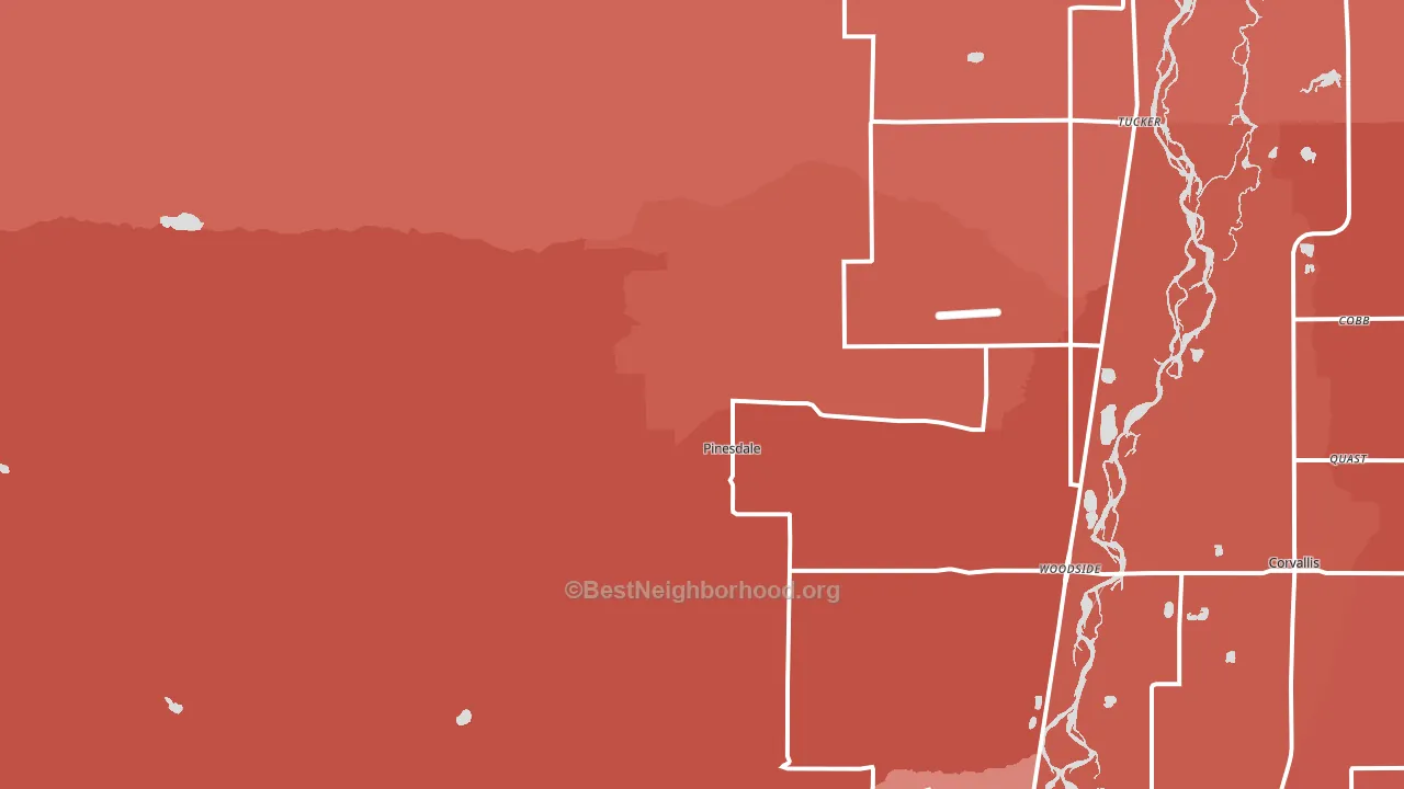 Pinesdale, MT block-group political-lean map