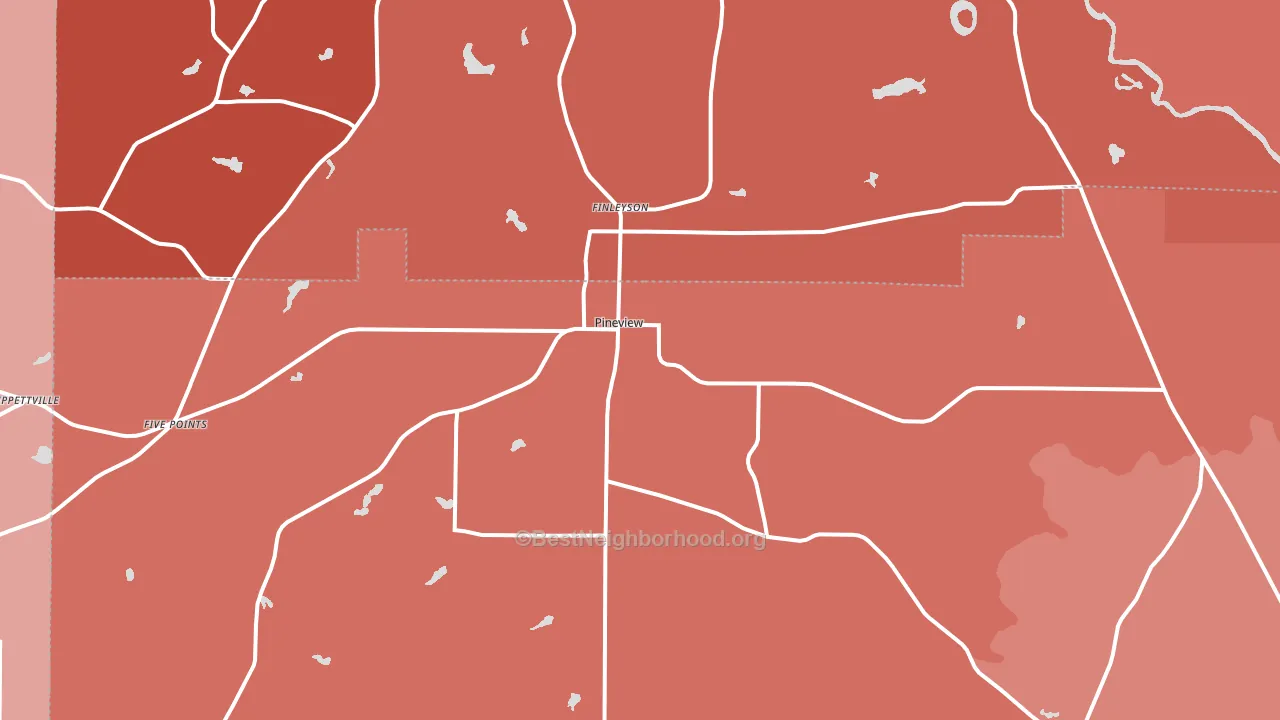 Pineview, GA block-group political-lean map