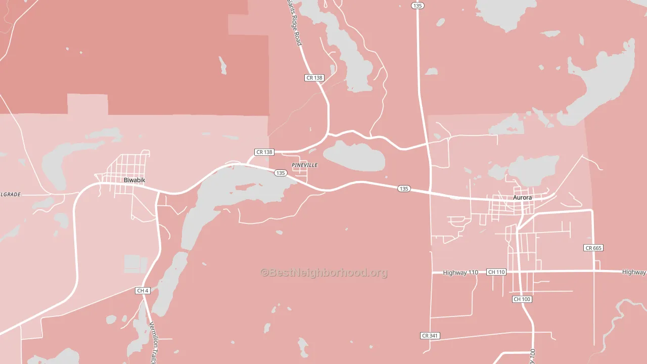 Pineville, MN block-group political-lean map