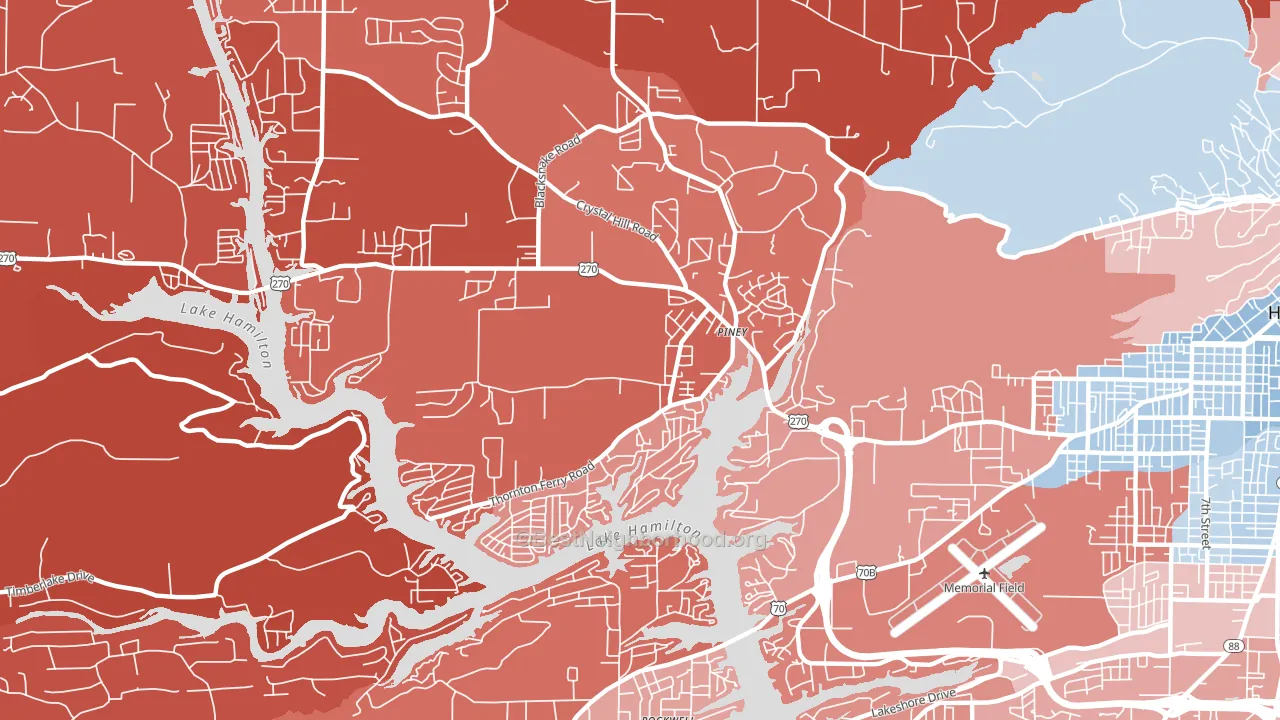 Piney, AR block-group political-lean map