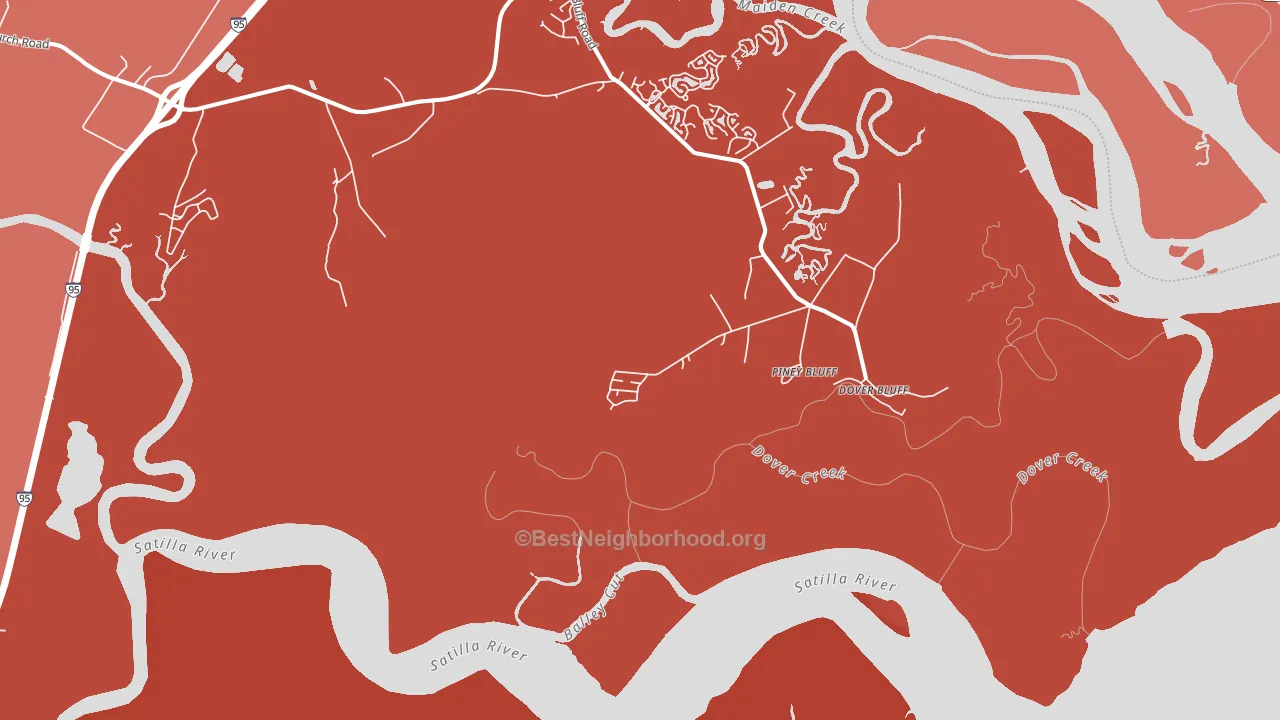 Piney Bluff, GA block-group political-lean map