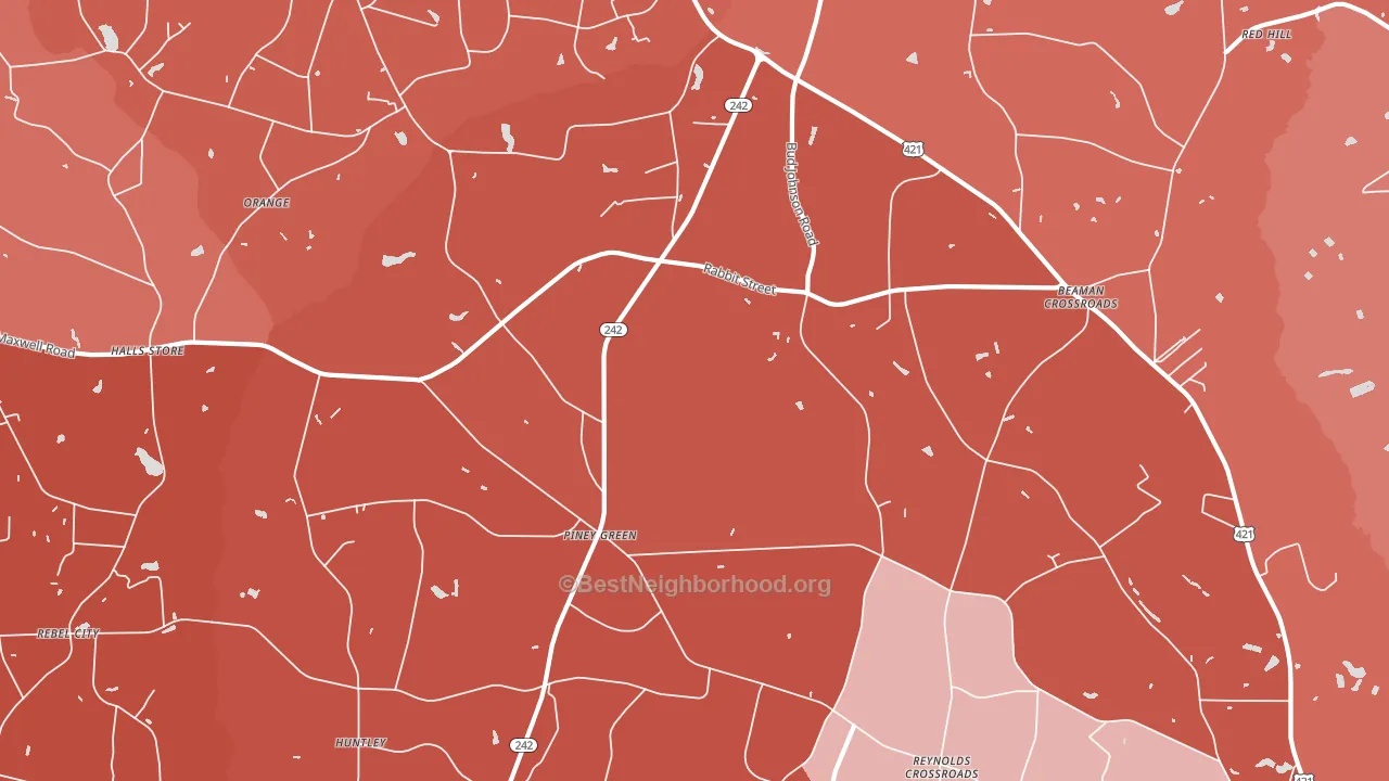 Piney Green, NC block-group political-lean map