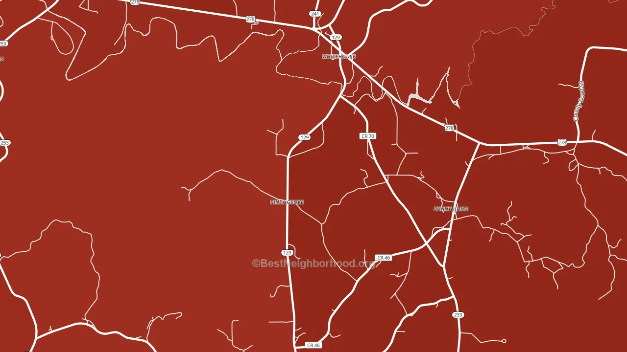 Piney Grove, AL block-group political-lean map