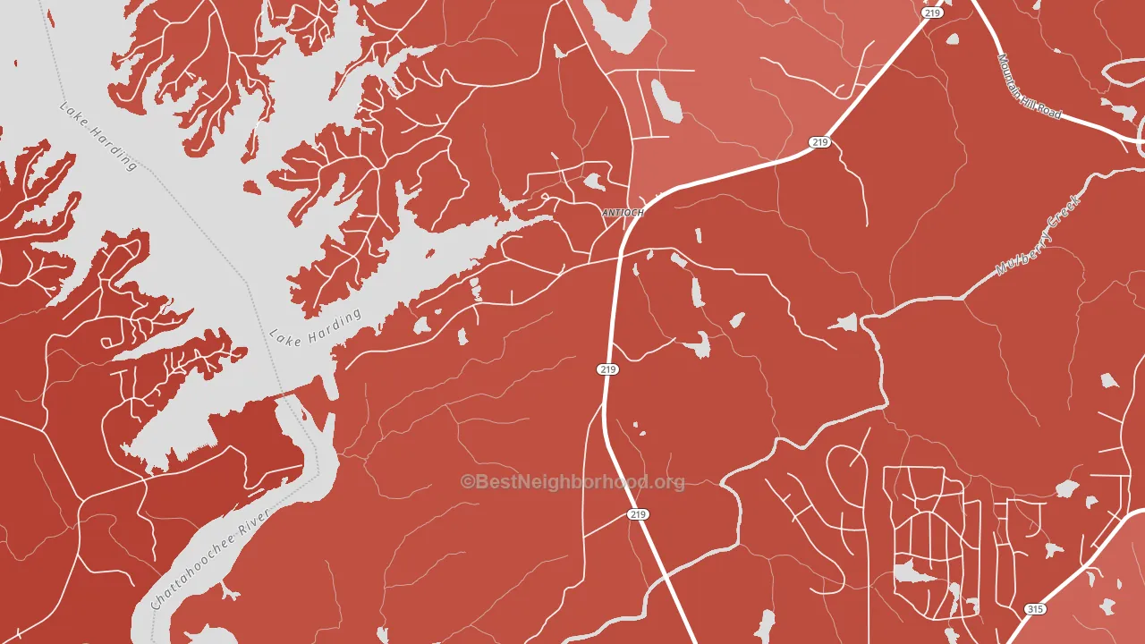 Piney Grove, GA block-group political-lean map