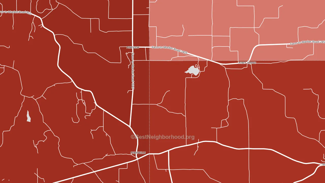Piney Grove, TX block-group political-lean map