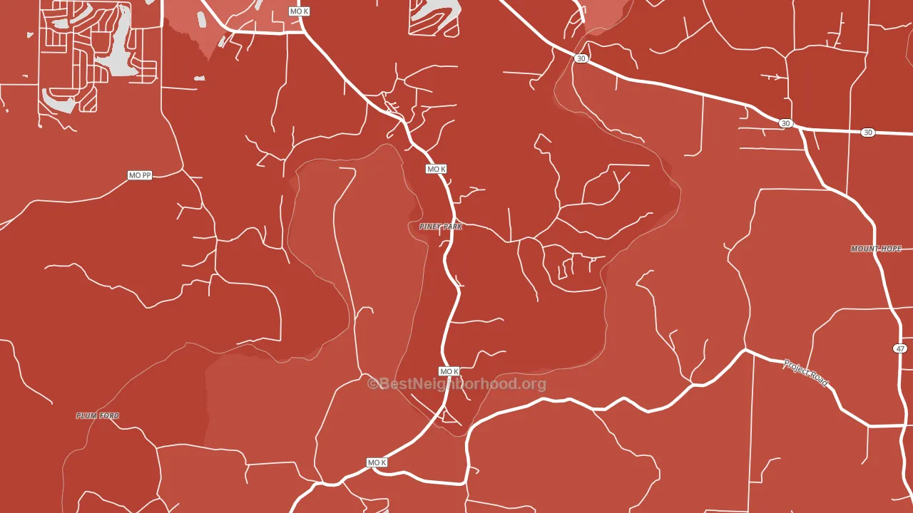 Piney Park, MO block-group political-lean map