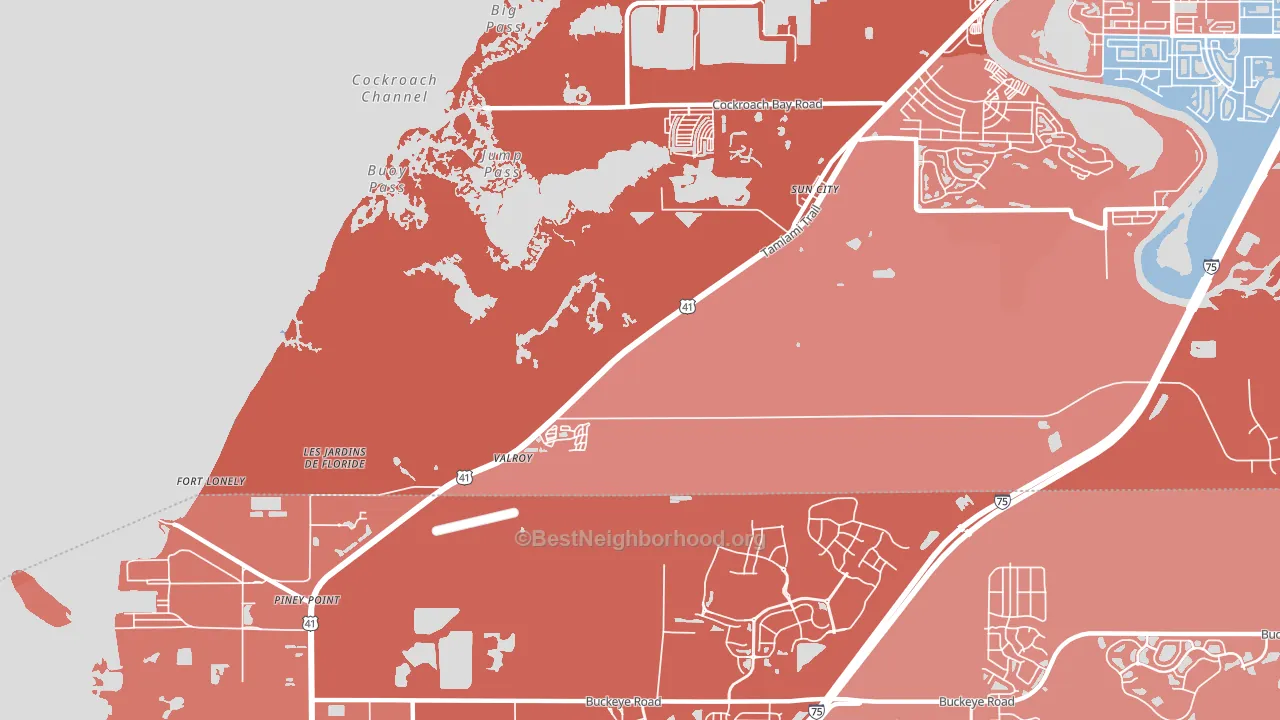 Piney Point, FL block-group political-lean map