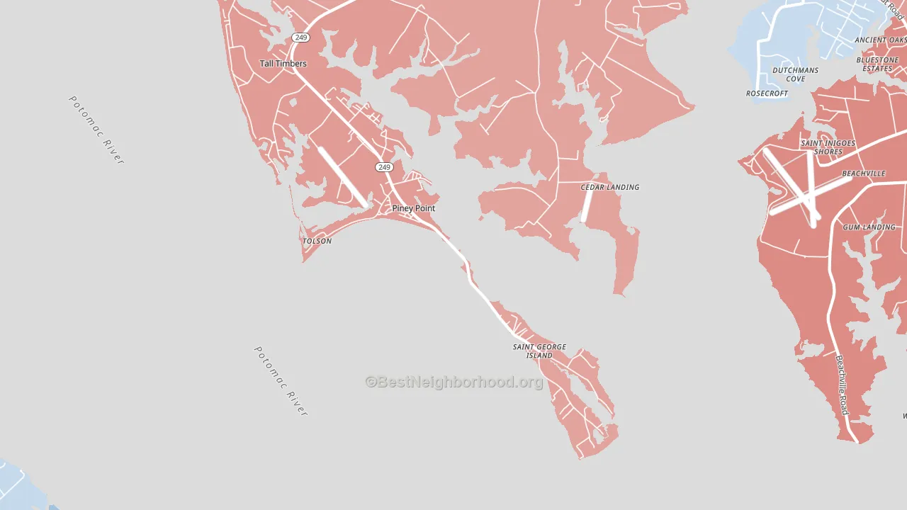 Piney Point, MD block-group political-lean map