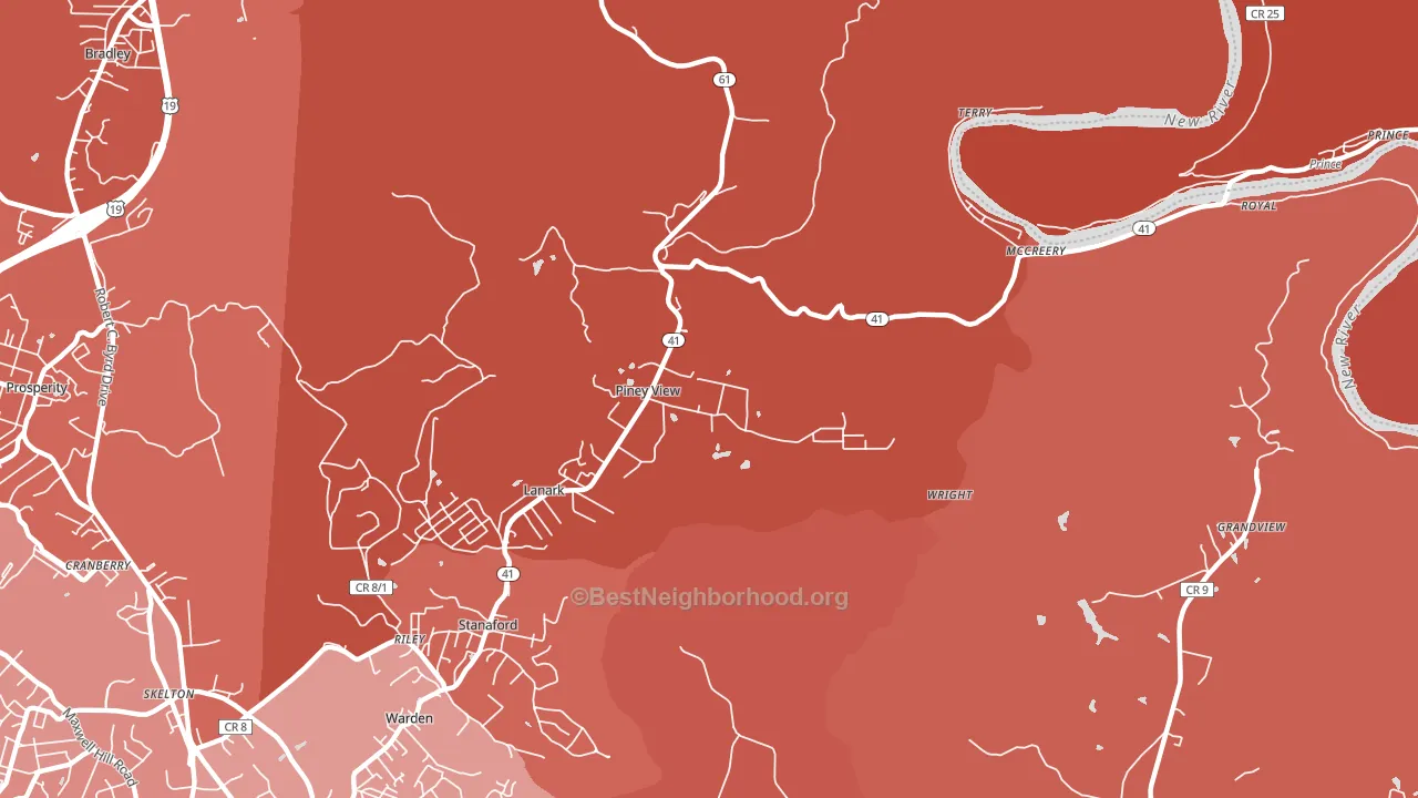 Piney View, WV block-group political-lean map