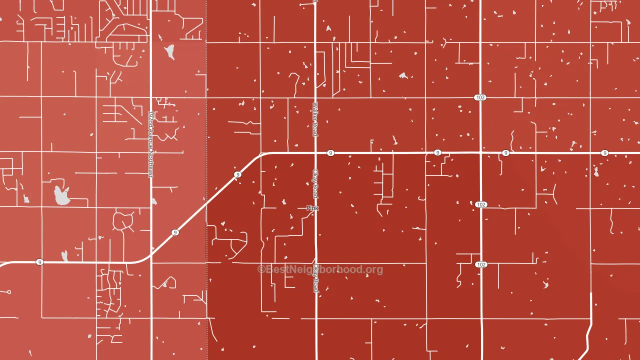 Pink, OK block-group political-lean map