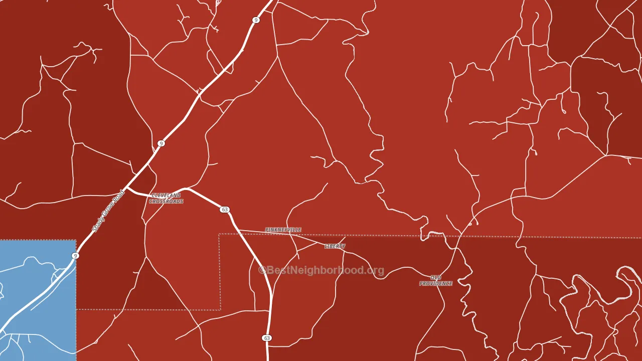 Pinkneyville, AL block-group political-lean map