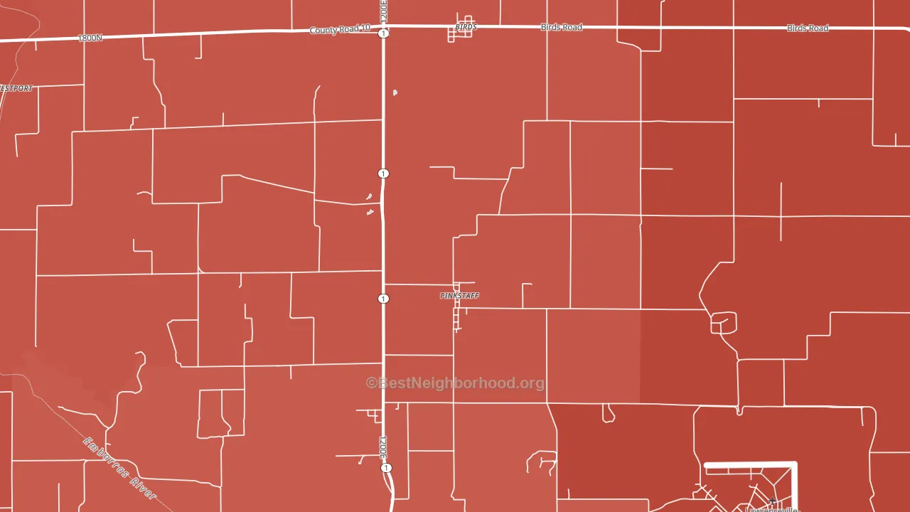 Pinkstaff, IL block-group political-lean map