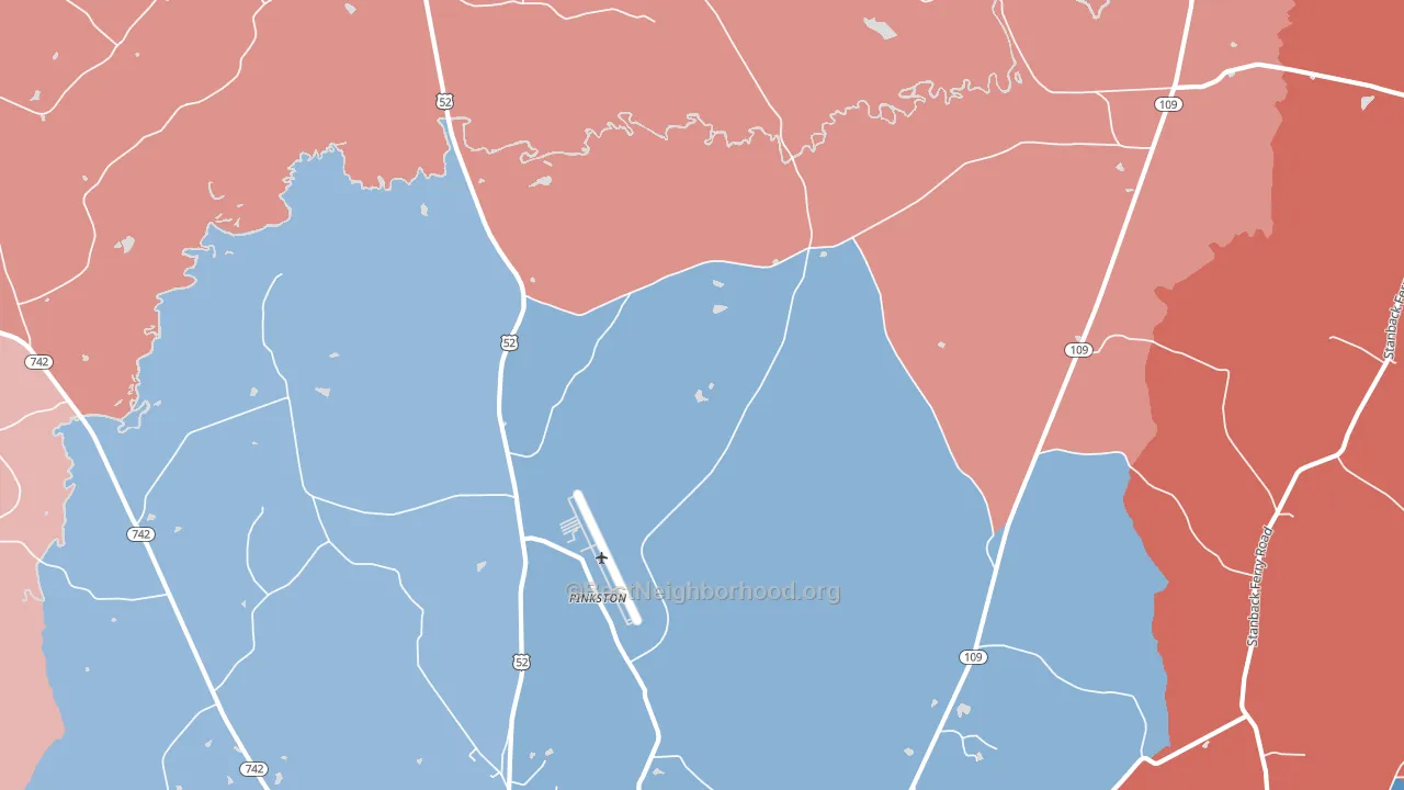 Pinkston, NC block-group political-lean map
