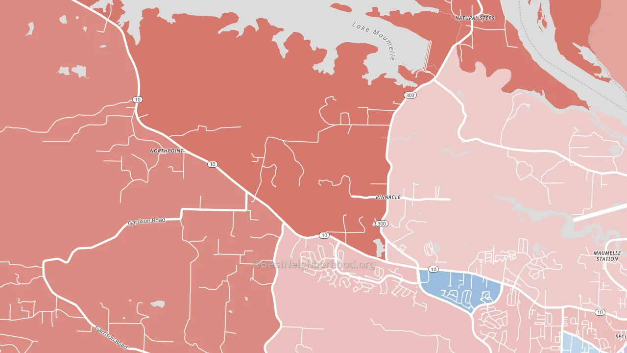 Pinnacle, AR block-group political-lean map